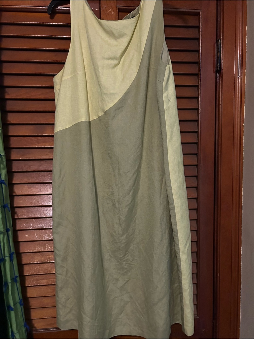 Harve Benard Two-Tone Sage and Olive Maxi Dress